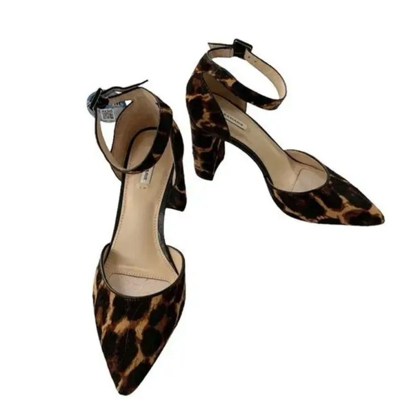 Alex Marie Ankle Strap Leopard Print Block Heel Sandals - Picture 5 of 12